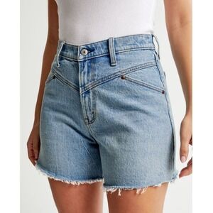 Abercrombie & Fitch Light Wash The Dad Short High Rise Denim Shorts Size 31